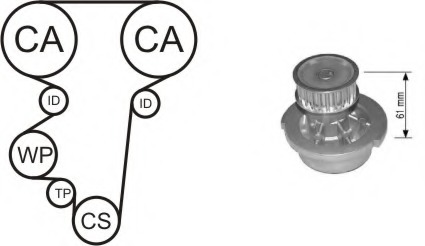 Set pompa apa + curea dintata