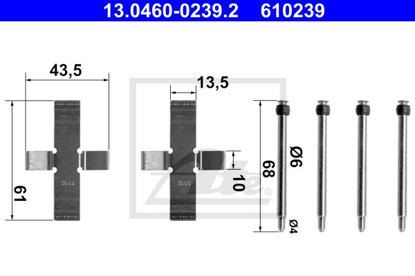 Set accesorii placute frana