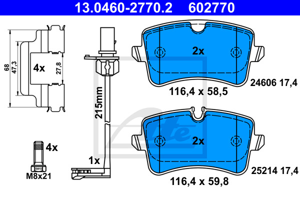 Set placute frana spate [