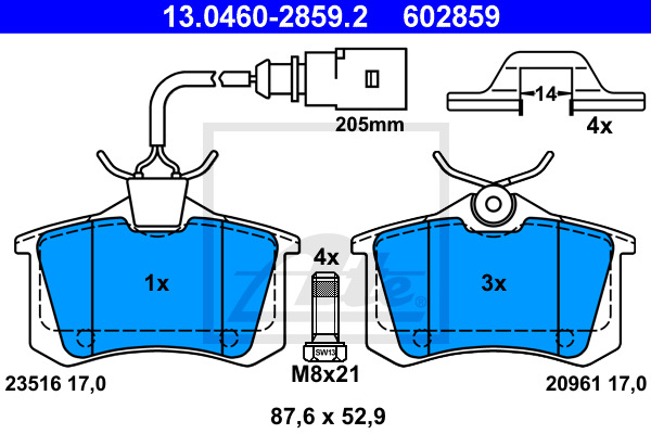 Placute frana spate