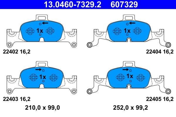 Set placute frana fata