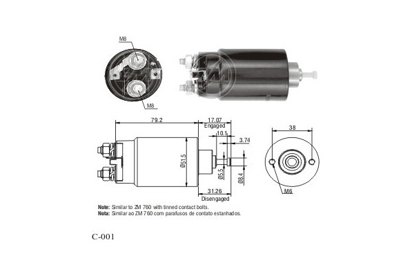 Solenoid electromotor