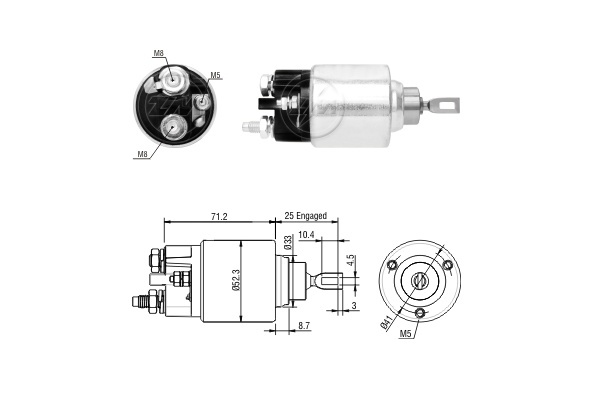 Solenoid electromotor