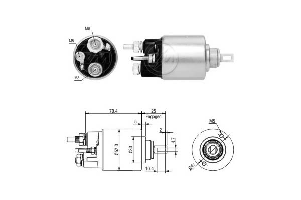 Solenoid electromotor