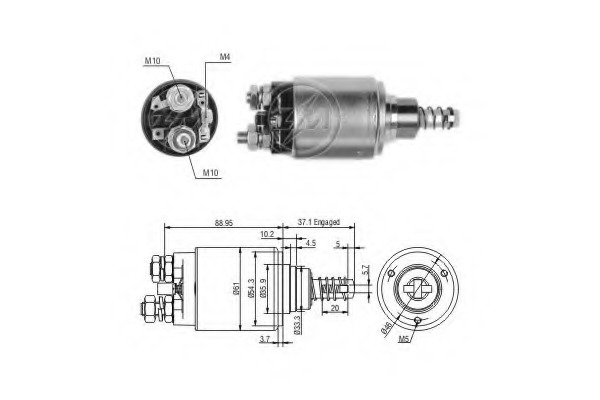 Solenoid electromotor