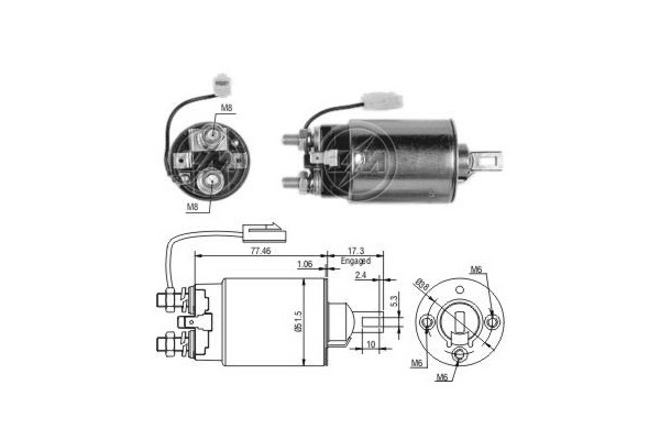 Solenoid electromotor