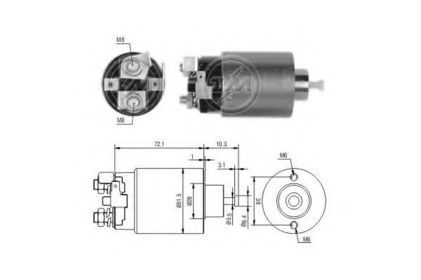 Solenoid electromotor