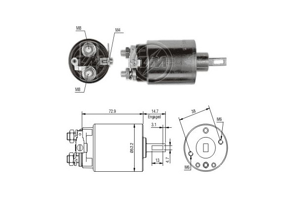 Solenoid electromotor