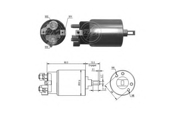 Solenoid electromotor