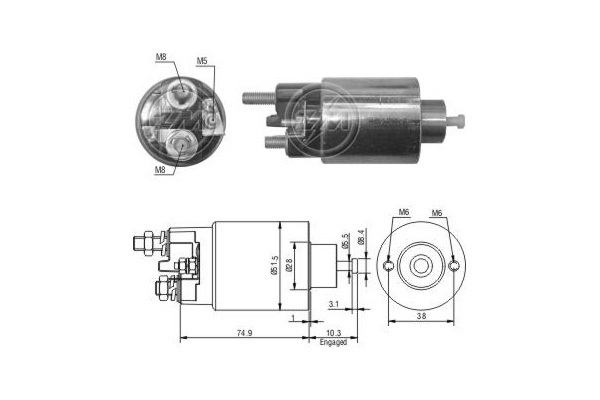 Solenoid electromotor