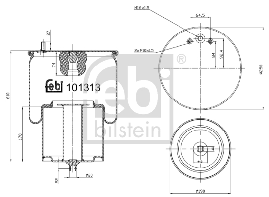 Burduf suspensie pneumatica