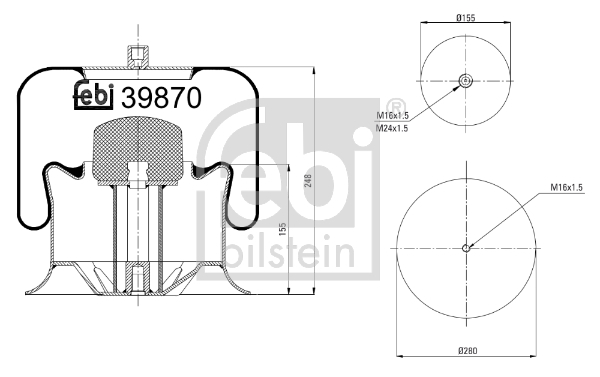 Burduf suspensie pneumatica