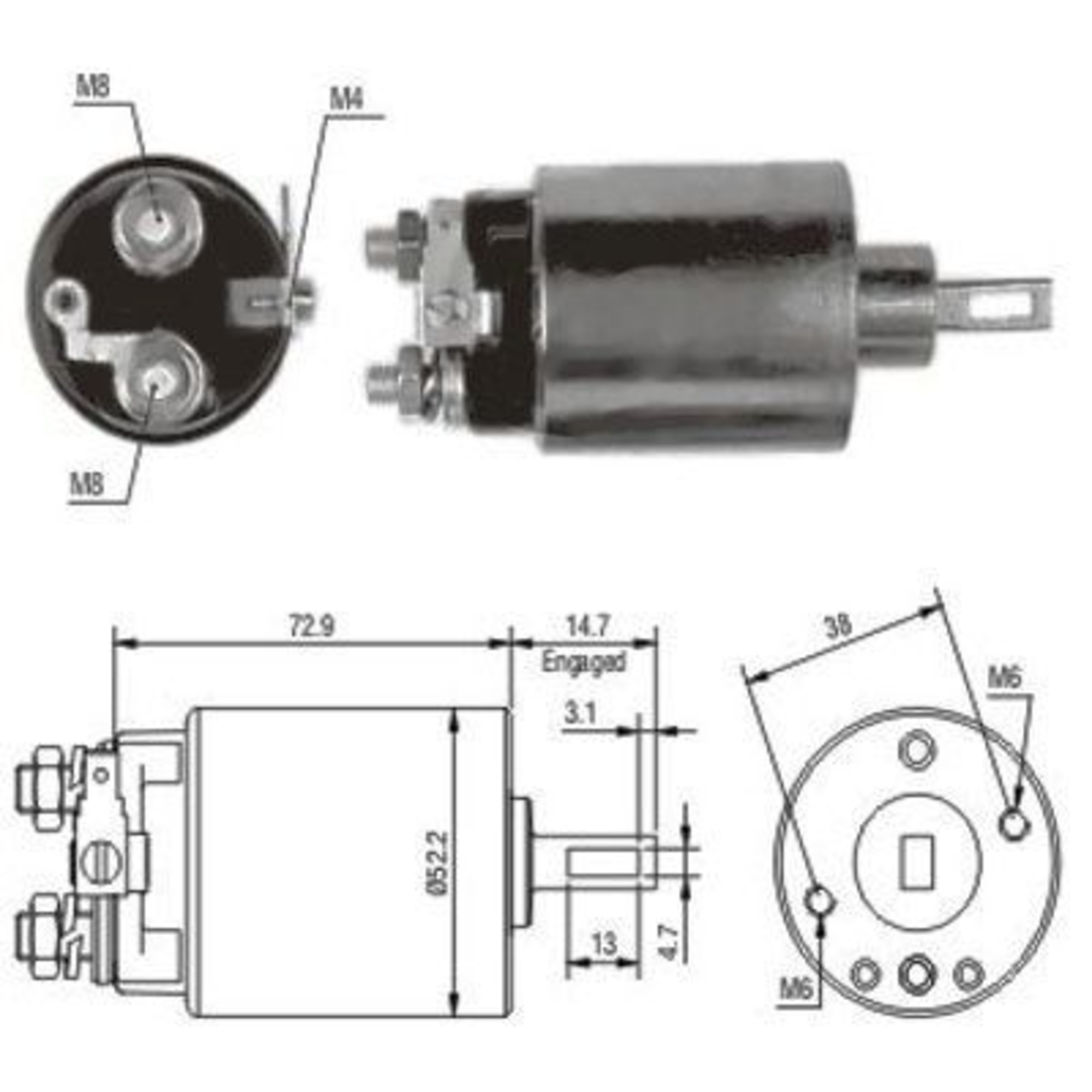 Solenoid, electromotor