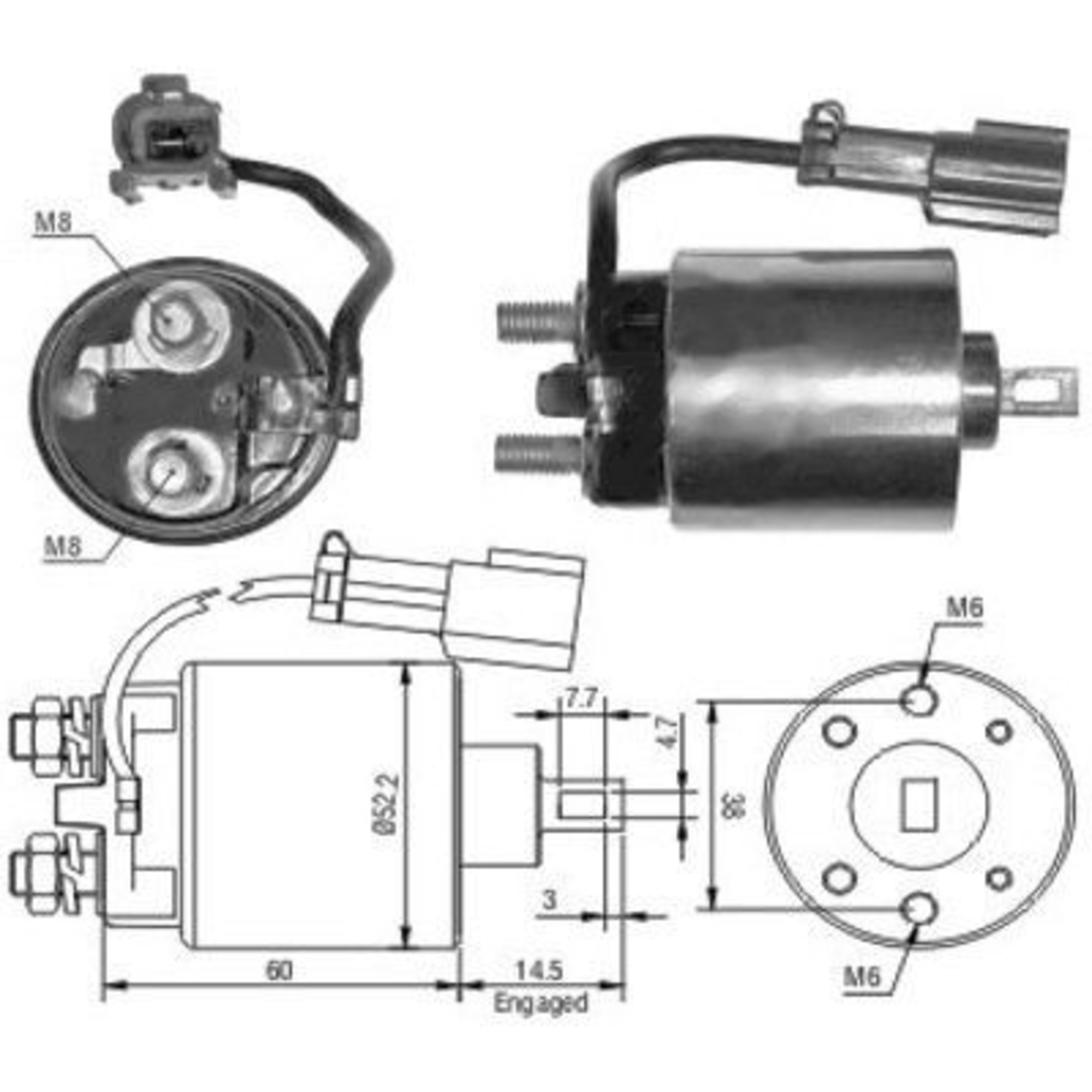 Solenoid electromotor