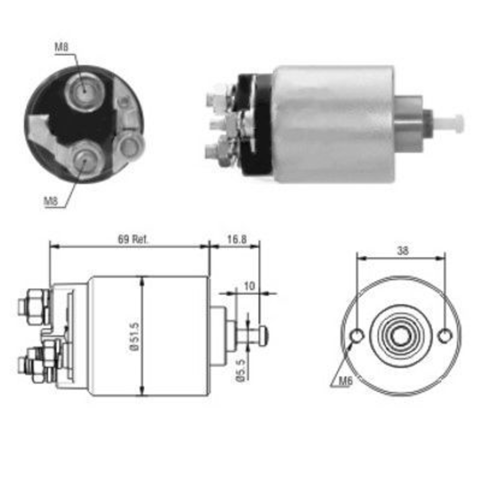 Solenoid electromotor