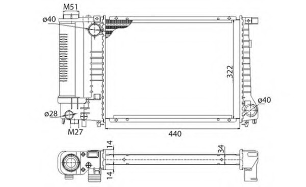 Radiator racire motor