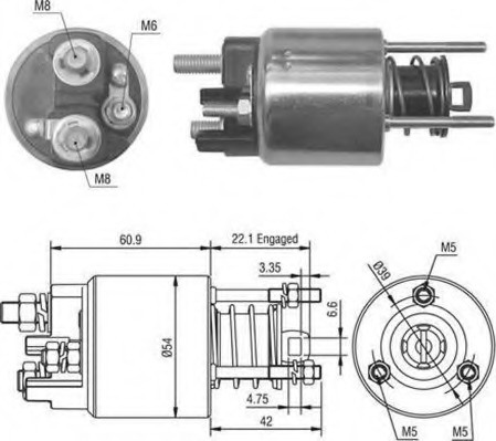 Solenoid electromotor