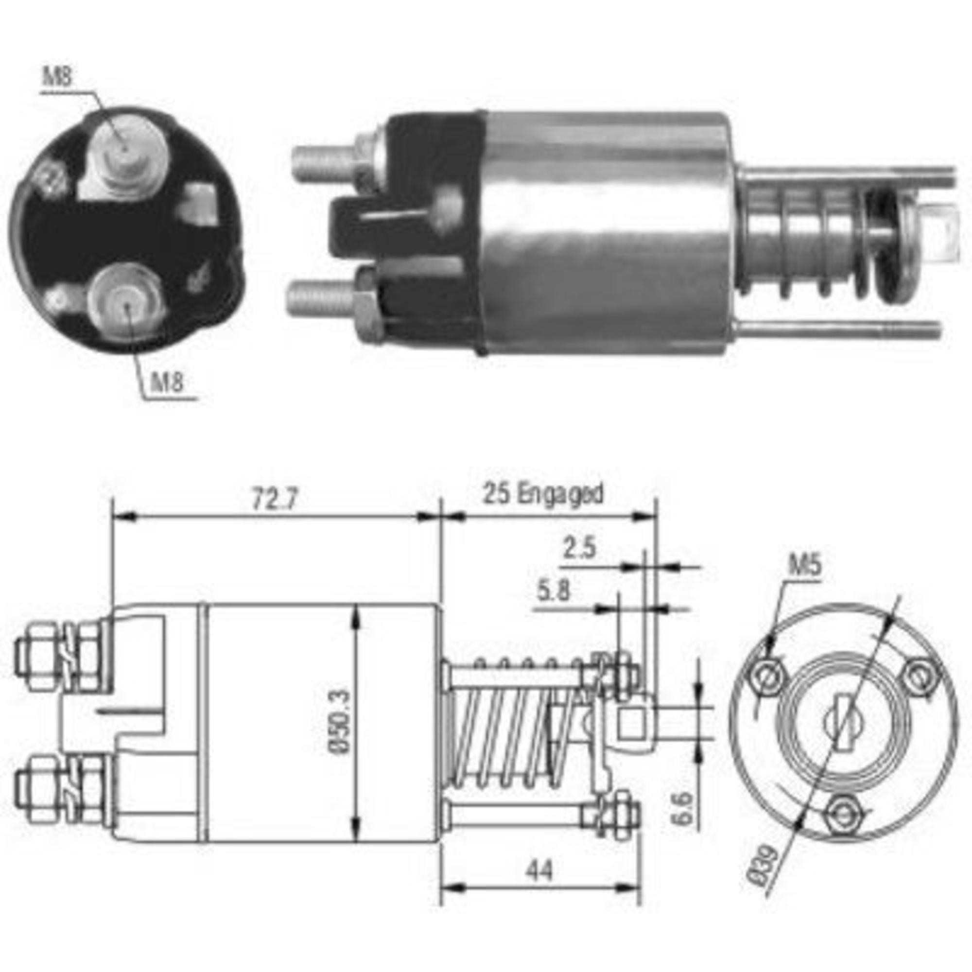 Solenoid electromotor