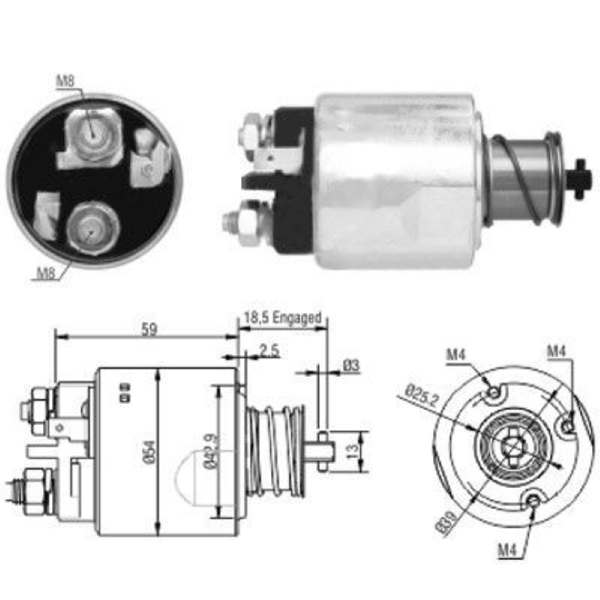 Solenoid electromotor