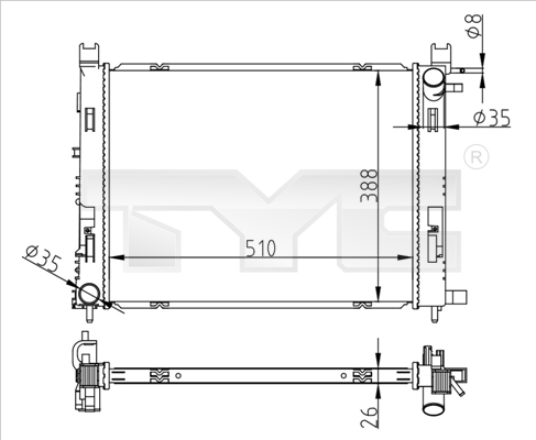 Radiator racire motor