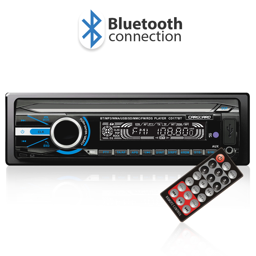 Mp3 player auto cu bluetooth și fața detașabila 4 x 50w - carguard