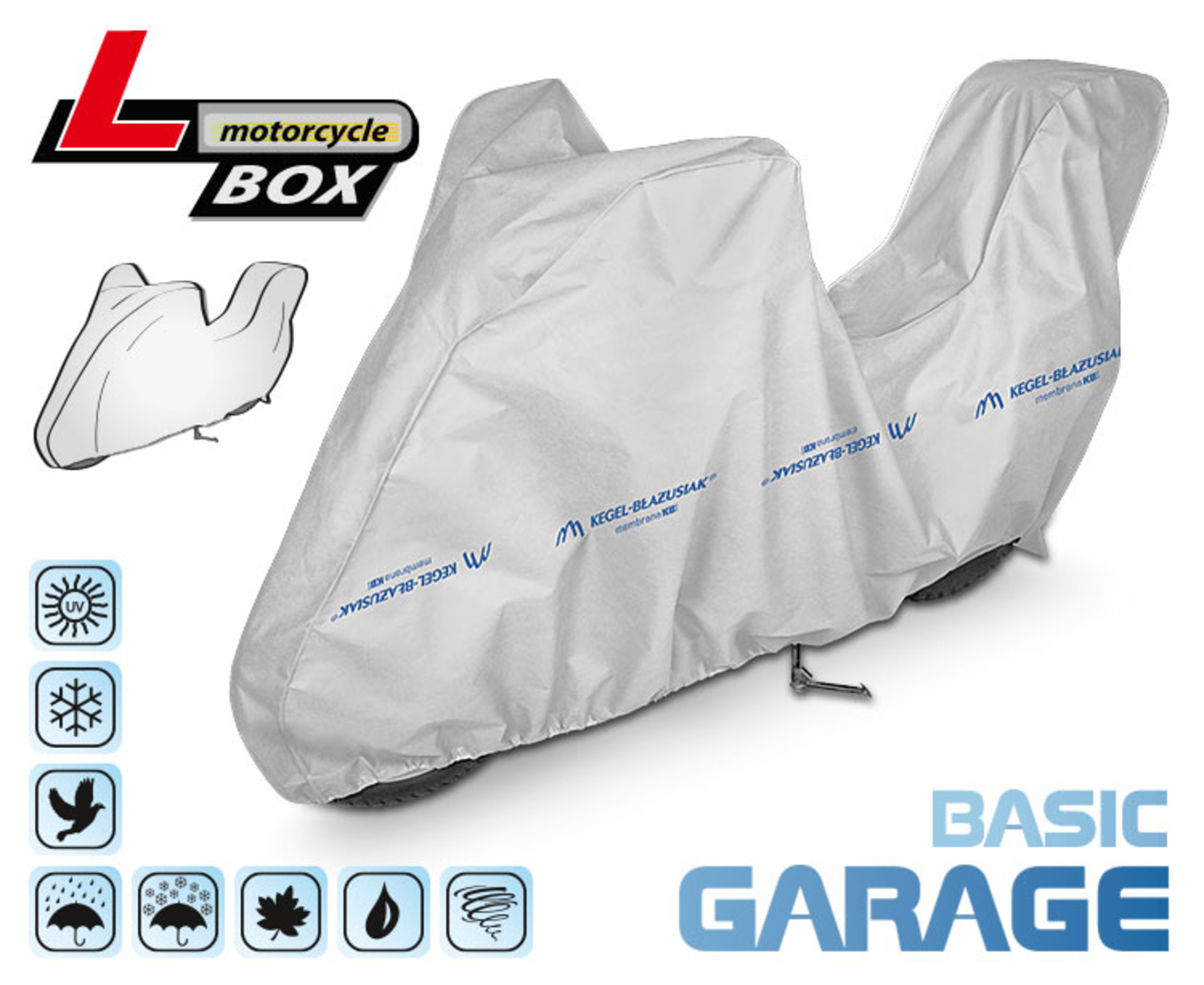 Prelata motocicleta basic garage - l - box