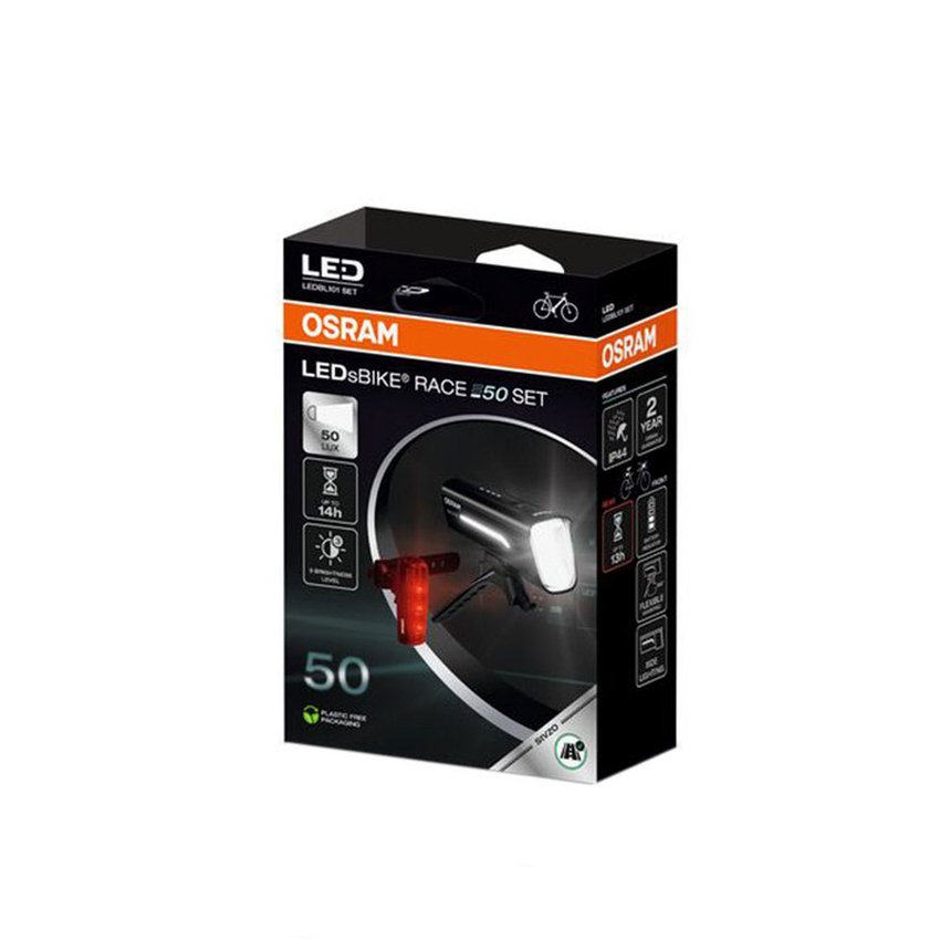 Set far si stop cu led pt bicicleta 50lx osram