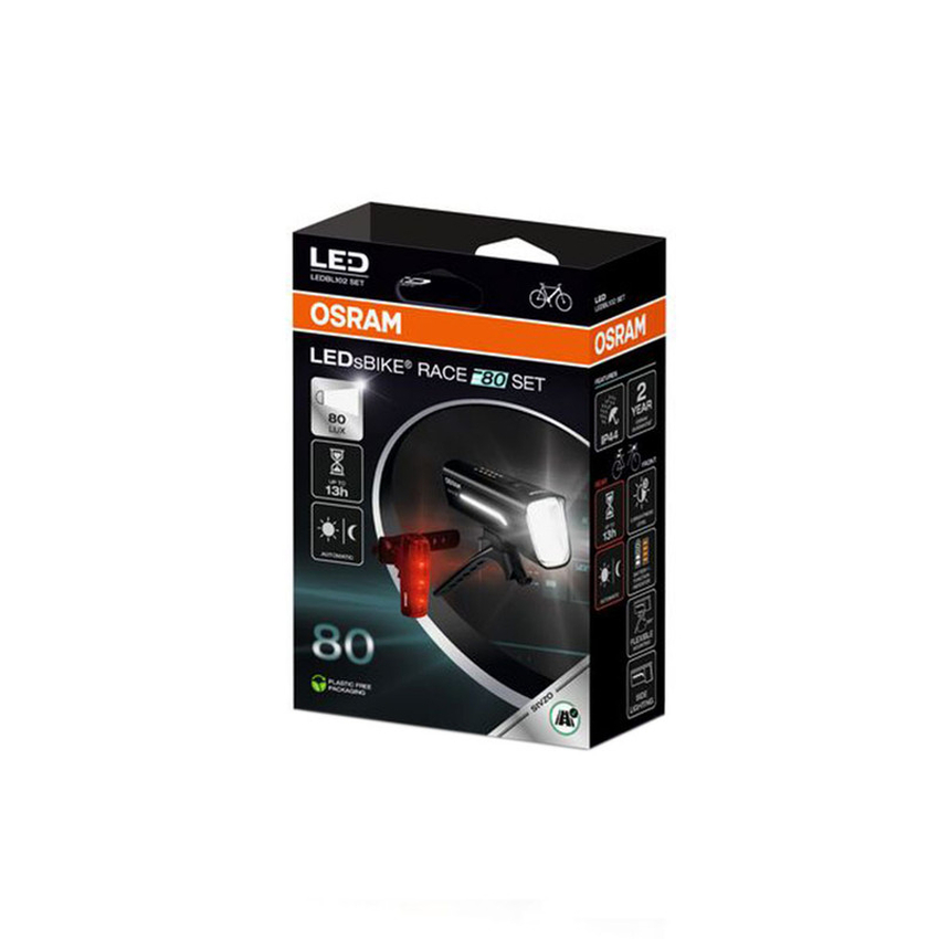 Set far si stop cu led pt bicicleta 80lx osram