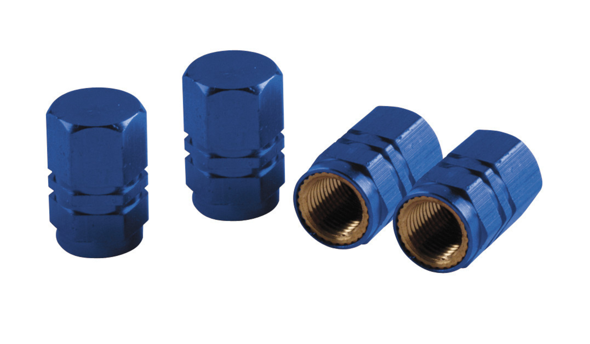 Ornamente capacele valve hexagonal 4buc - albastru